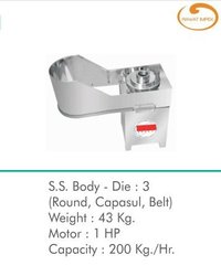 Banana Chips Machine - MS Rotor & Gear Cover, Stainless Steel 304 Bowl, 200Kg/hr Capacity | Manual Operation, 1 HP Power, 40 kgf/cm2 Pressure, 1 Year Warranty