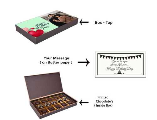 9 printed chocolate candy box