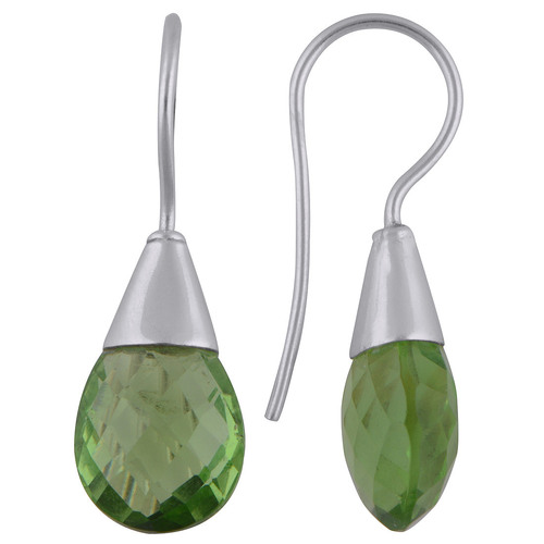 Peridot Natural Gemstone 925 Sterling Solid Silver Pear Cut Stone Handmade Earrings