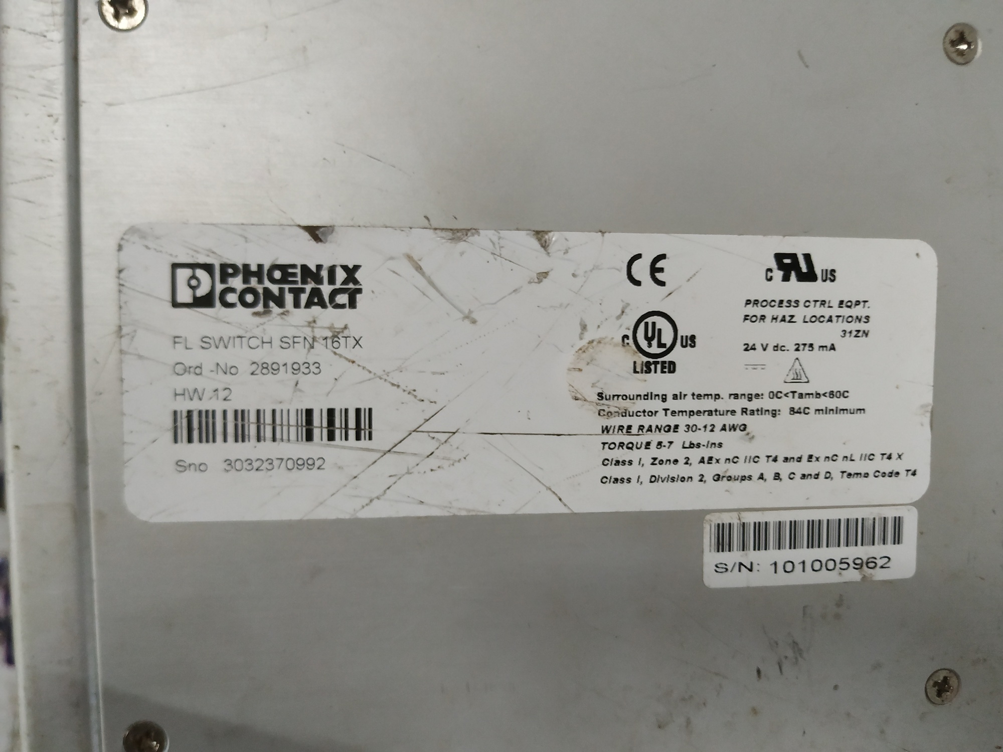 PHOENIX CONTACT ETHERNET SWITCH SFN 16TX