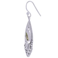 Peridot Natural Gemstone 925 Sterling Solid Silver Pear Drop Cut Stone Handmade Earrings