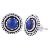 Green Onyx Natural Gemstone 925 Sterling Solid Silver Round Cabochon Stone Handmade Stud Earrings