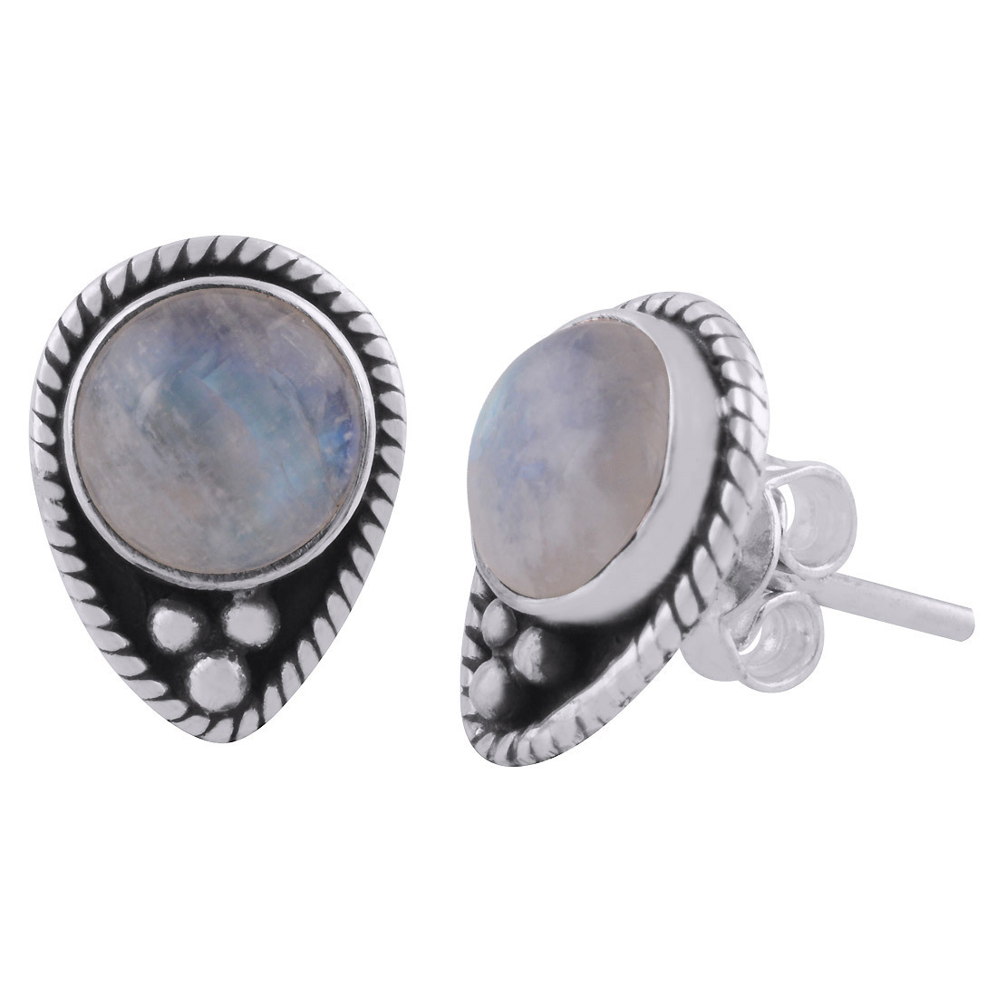 Tiger Eye Natural Gemstone 925 Sterling Solid Silver Round Cabochon Stone Handmade Stud Earrings