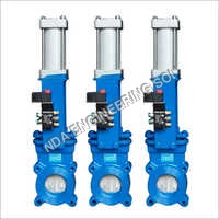 Knife Edge Gate Valve With Pneumatic Operated - Color: Blue