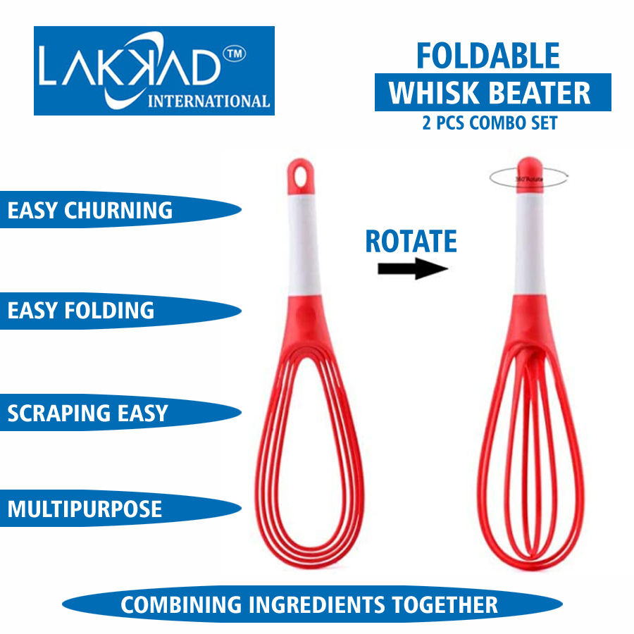 Foldable Plastic Whisk Beater Whisker Latte Maker