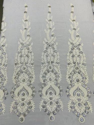 Embroidery Viscose Georgete Fabric - Soft Embroidered Material, Available in Different Colors, Custom Length for Garment Industries