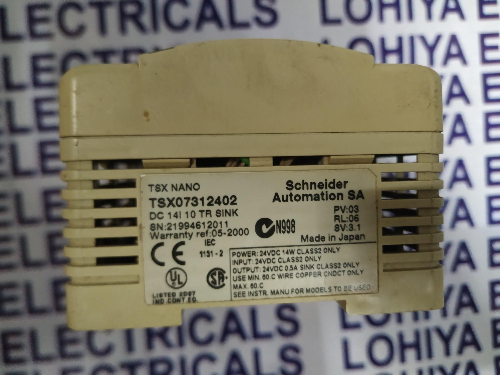 SCHNEIDER ELECTRIC TELEMECANIQUE NANO PLC TSX07312402