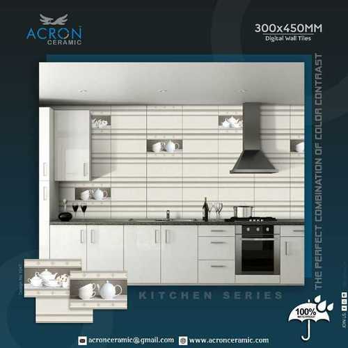 Wall Tiles - Ceramic 300x650mm, Off-White, 8mm Thick | Waterproof, Durable, Glossy Finish, Easy Install, Kitchen Use