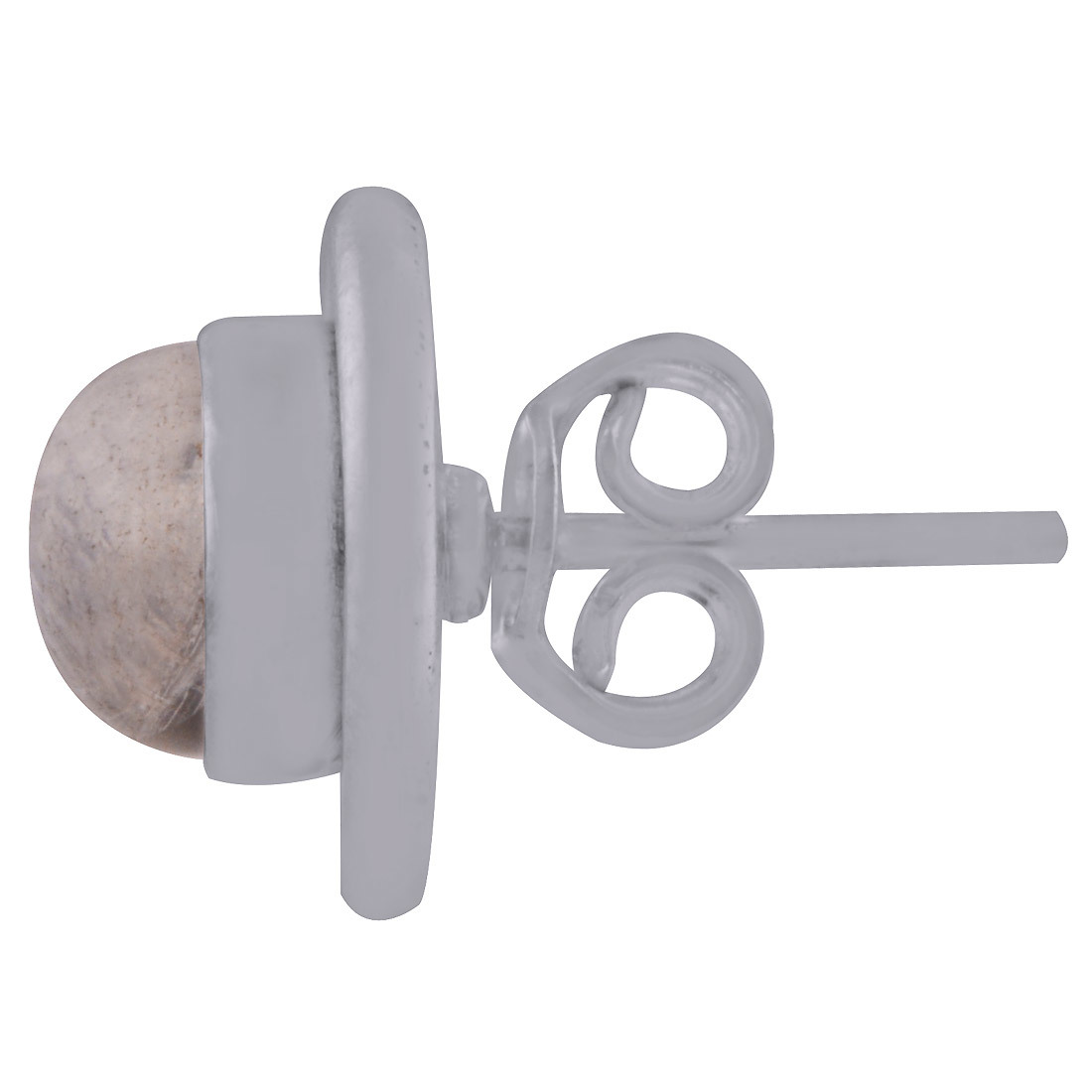 Rainbow Natural Gemstone 925 Sterling Solid Silver Round Cabochon Stone Handmade Stud Earrings