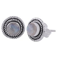 Lapis Natural Gemstone 925 Sterling Solid Silver Round Cabochon Stone Handmade Stud Earrings