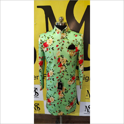 Mens Satan Print Indo Western