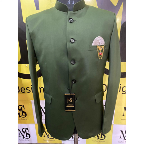 Mens Party Wear Green Jodhpuri Coat Pant