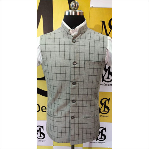 Washable Mens Check Jodhpuri Jacket