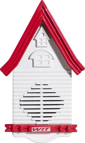 Wit B40 Door Bell (Hut Model) - White-Red Color | Ideal for House or Office, Compact Design, Attractive Hut Shape, Easy Installation