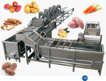 Compact Structure Fruits And Vegetables Washing Cutting Drying Processing Equipment