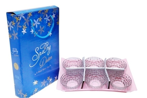 Bowl Set 6 Pcs Brick With Tray Carry Bag Box