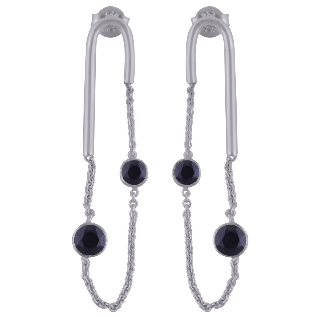Garnet Natural Gemstone 925 Sterling Solid Silver Round Cut Stone Handmade Stud Earrings