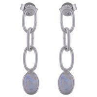 Garnet Natural Gemstone 925 Sterling Solid Silver Oval Cut Stone Handmade Stud Earrings