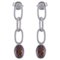 Garnet Natural Gemstone 925 Sterling Solid Silver Oval Cut Stone Handmade Stud Earrings
