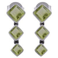 Amethyst Natural Gemstone 925 Sterling Solid Silver Square Cut Stone Handmade Stud Earrings