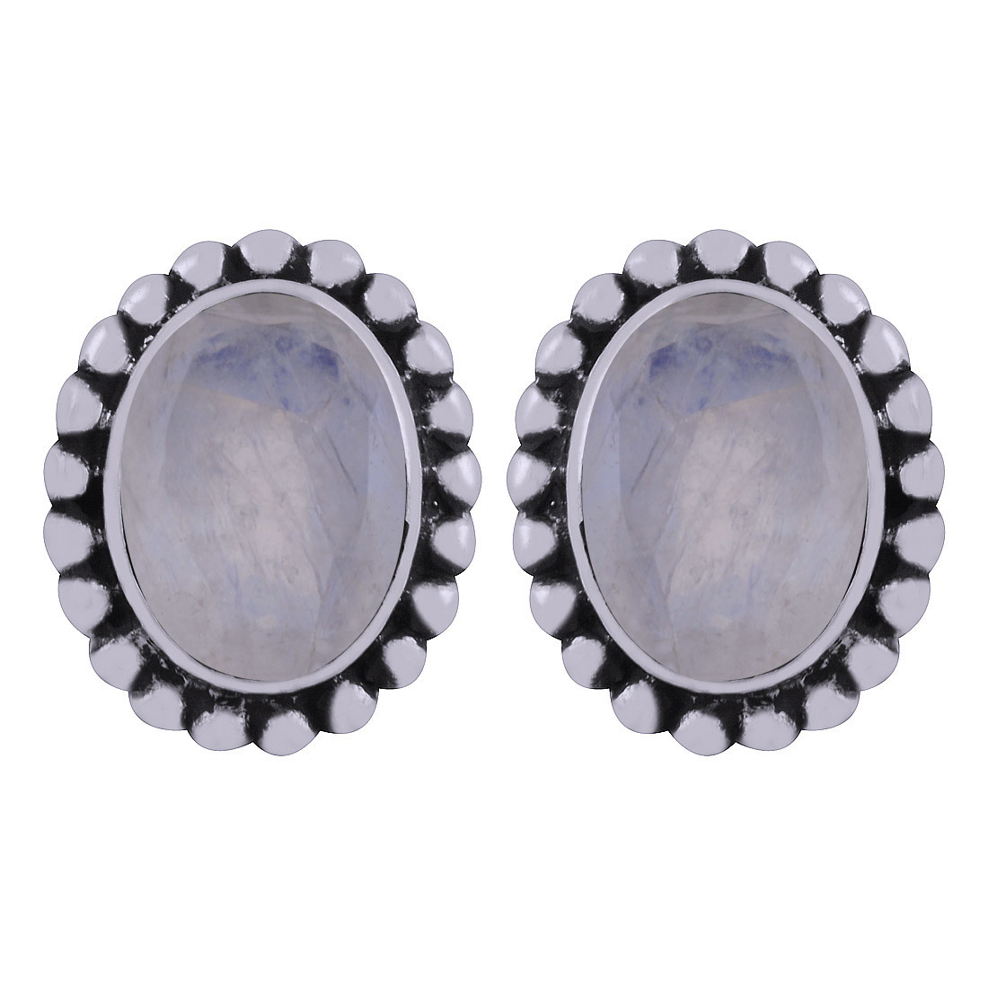 Amethyst Natural Gemstone 925 Sterling Solid Silver Oval Cut Stone Handmade Stud Earrings