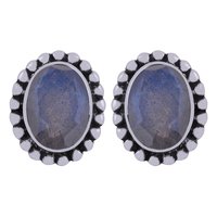 Amethyst Natural Gemstone 925 Sterling Solid Silver Oval Cut Stone Handmade Stud Earrings