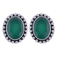 Amethyst Natural Gemstone 925 Sterling Solid Silver Oval Cut Stone Handmade Stud Earrings