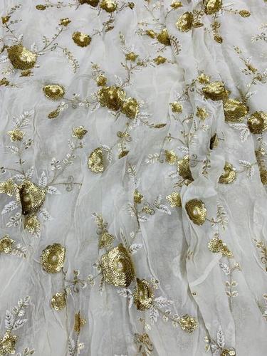Washable Embroidery Viscose Georgette Fabric