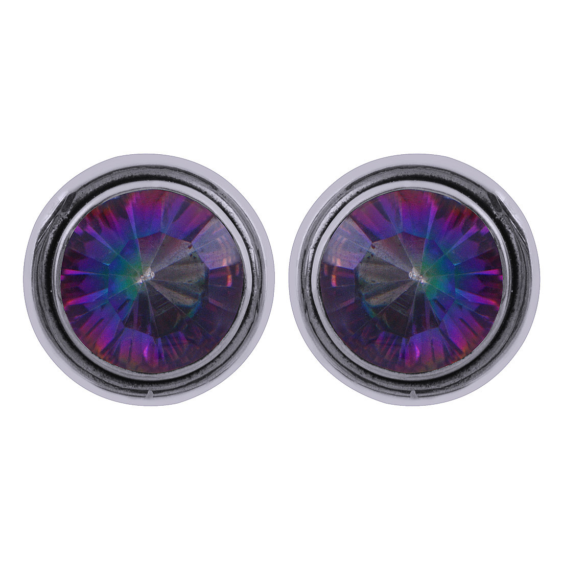 Labradorite Natural Gemstone 925 Sterling Solid Silver Round Cut Stone Handmade Stud Earrings