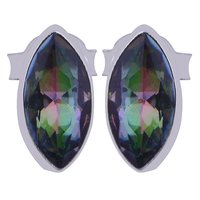 Amethyst Natural Gemstone 925 Sterling Solid Silver Marquise Cut Stone Handmade Stud Earrings