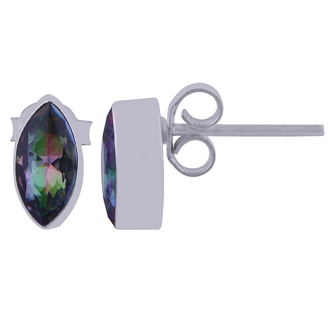 Amethyst Natural Gemstone 925 Sterling Solid Silver Marquise Cut Stone Handmade Stud Earrings