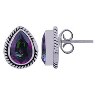Green Onyx Natural Gemstone 925 Sterling Solid Silver Pear Cut Stone Handmade Stud Earrings