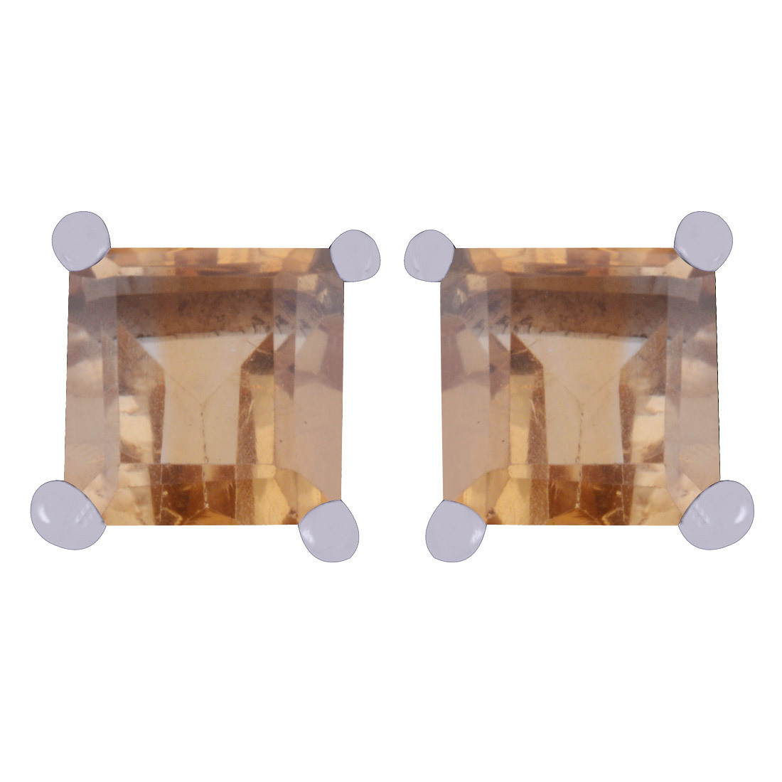 Peridot Natural Gemstone 925 Sterling Solid Silver Square Cut Stone Handmade Stud Earrings