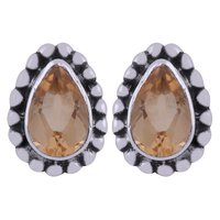 Amethyst Natural Gemstone 925 Sterling Solid Silver Pear Cut Stone Handmade Stud Earrings