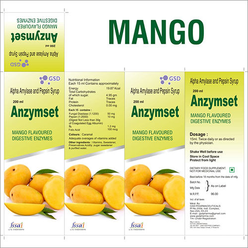 Mango Flavoured Alpha Amylase and Pepsin Syrup
