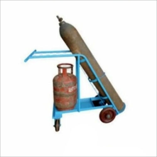 Double Cylinder Trolley - Mild Steel, Blue Finish | Ideal for Industrial Applications