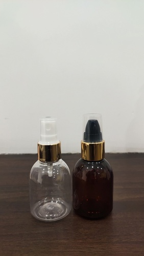 Clear 50Ml Amber Colour Round Empty Plastic Bottle