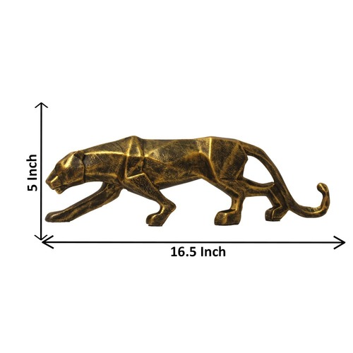 Multicolour Metallic Color Polyresin Panther, Jaguar Statue