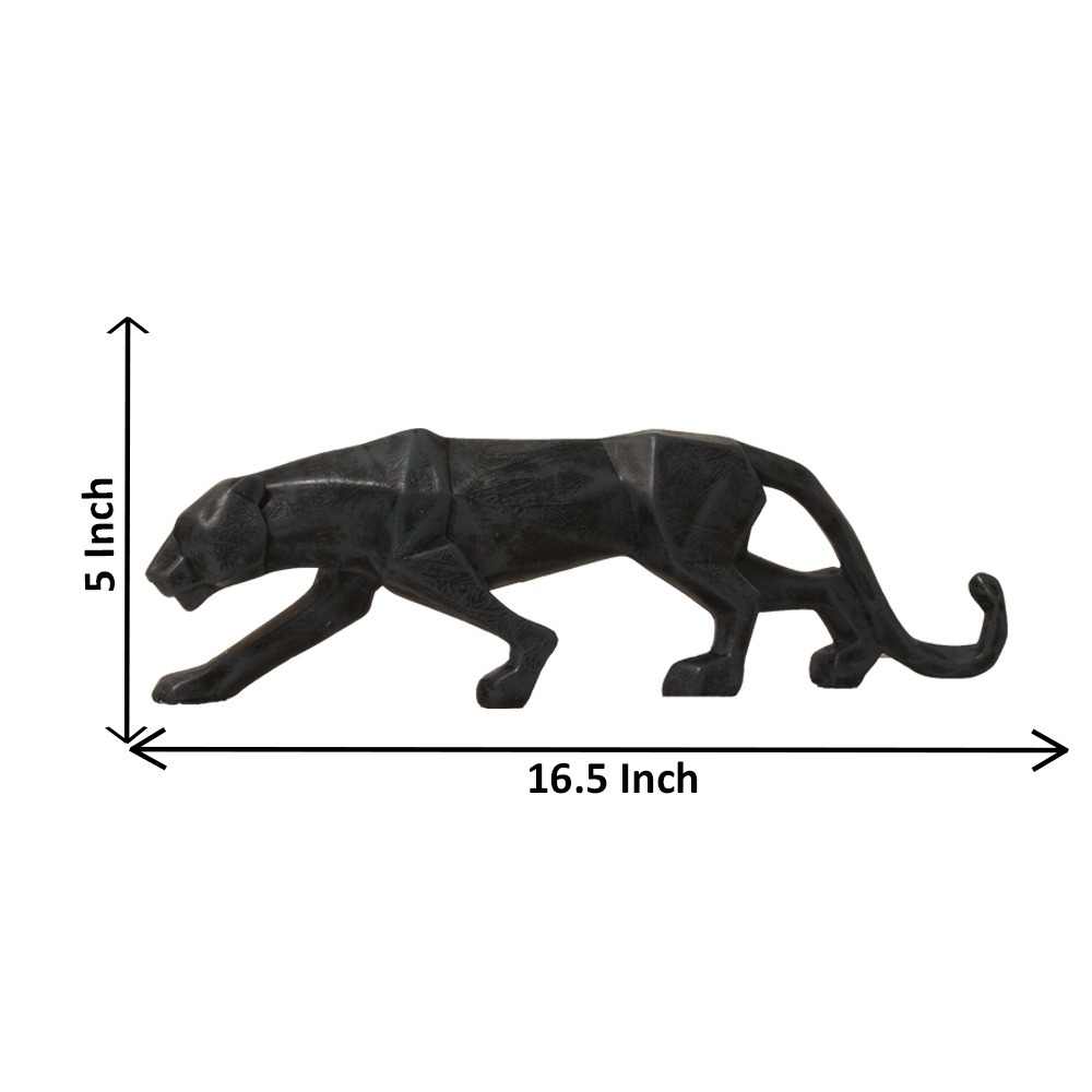 Metallic Color Polyresin Panther, Jaguar Statue