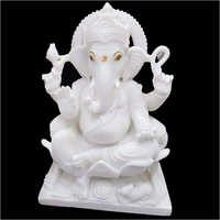 Marble White Vighnaharta Ganesh Statue