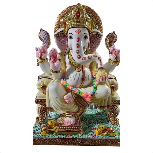 Eco-Friendly Makrana Marble Lord Ganesha Statue