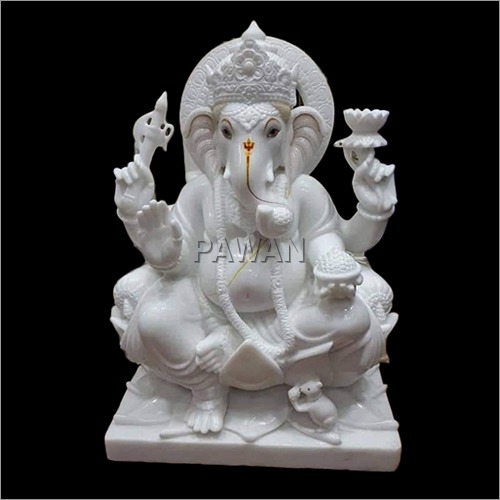 Marble White Bal Ganesha Statue
