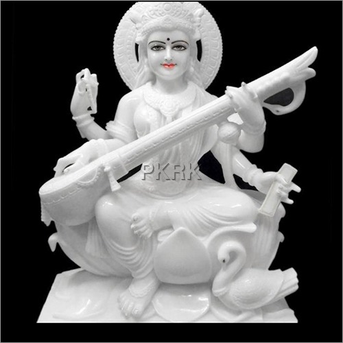 Marble White Maa Saraswati Statue