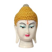 Buddha Head Statue - Polyresin Material, Multi Size, Multi Color | Elegant Decorative Showpiece With Perfect Facial Features, Anti Tarnish Finish