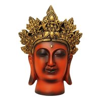 Buddha Head Statue With Golden Crown