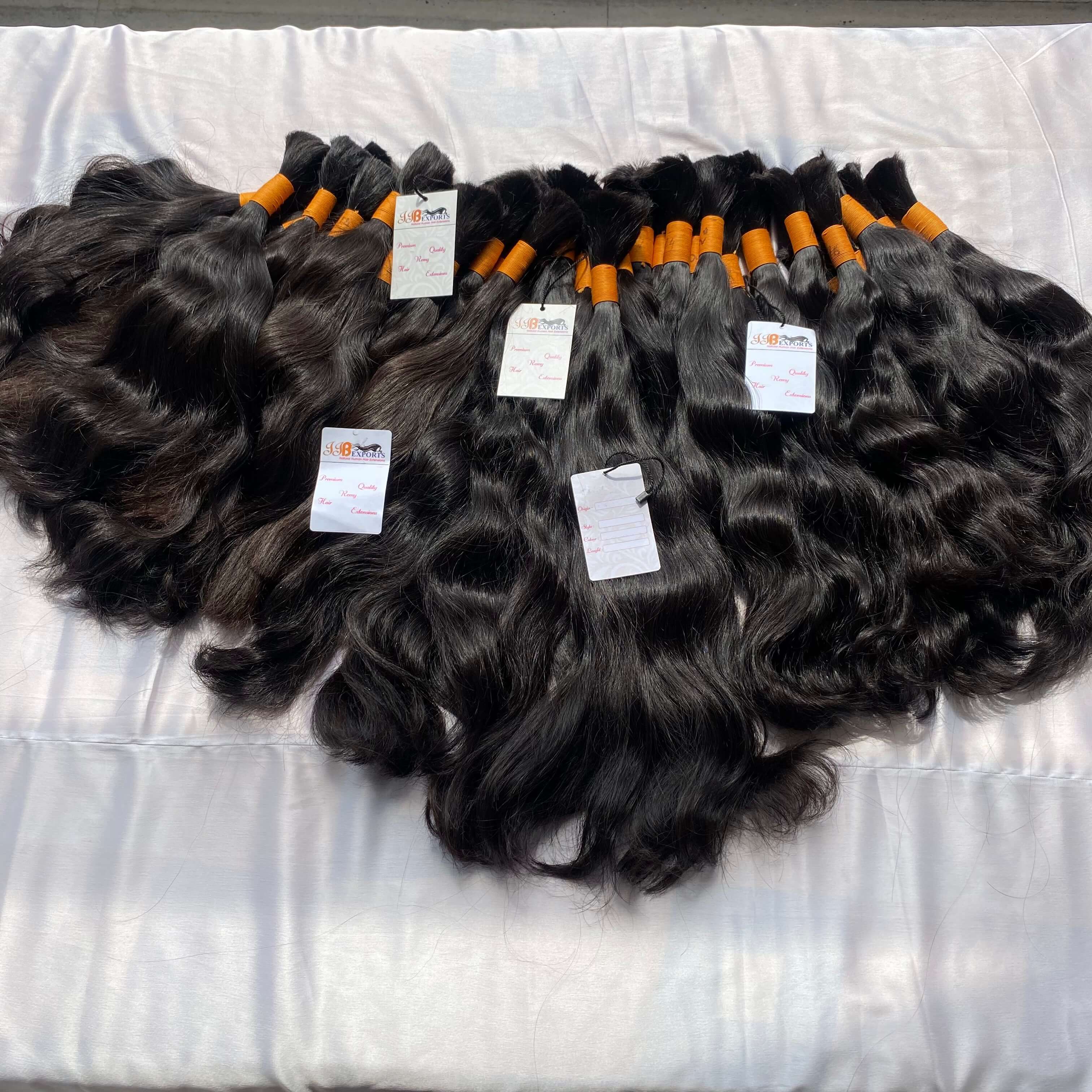 Virgin remy bulk raw unprocessed human hair bundle