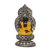 Antique Look Lord Buddha Sitting On Singhasan Idol Statues
