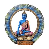 Antique Look Lord Buddha Sitting On Singhasan Idol Statues