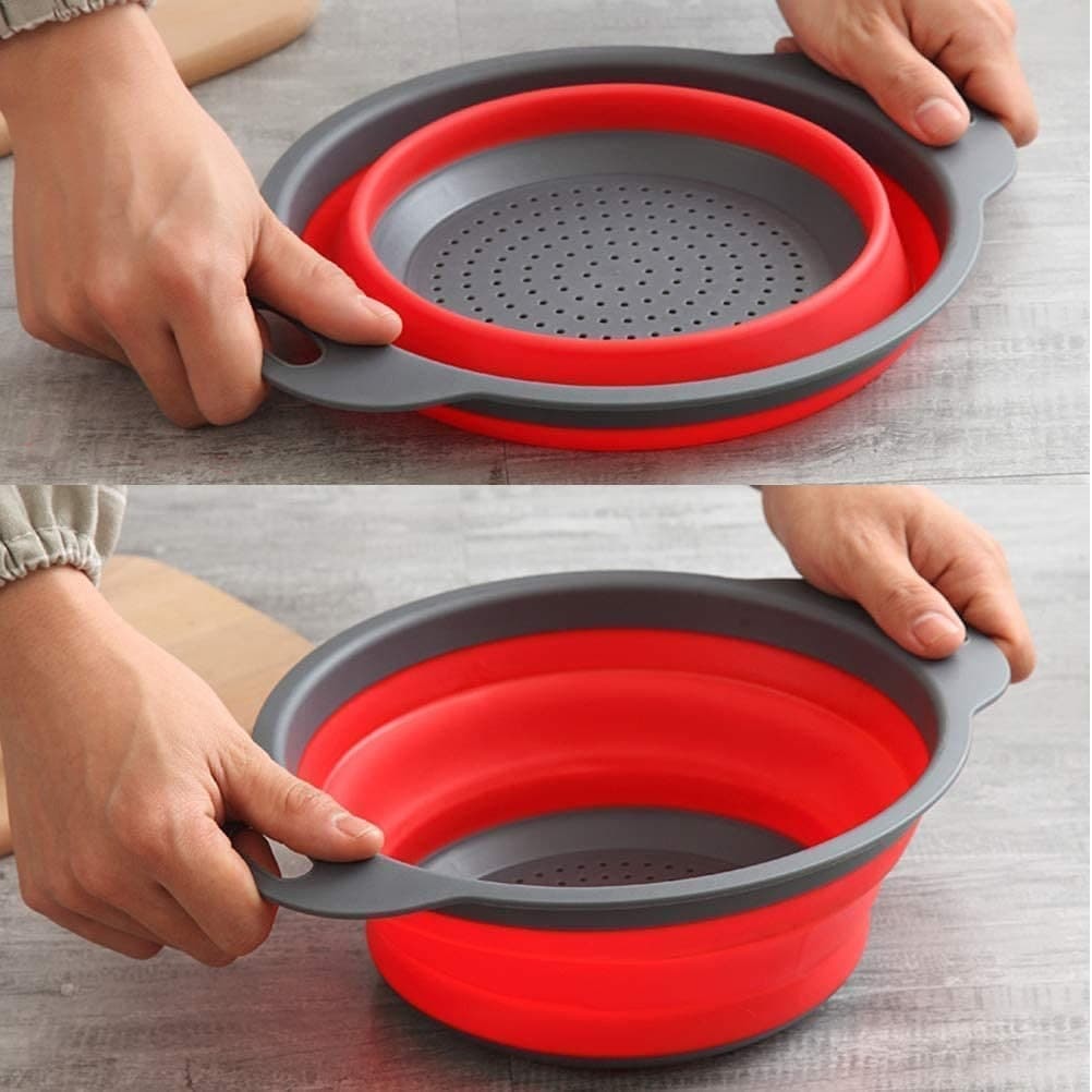 SMALL SIZE (1 PCS ) FOLDABLE SILICONE ROUND FOOD STRAINER