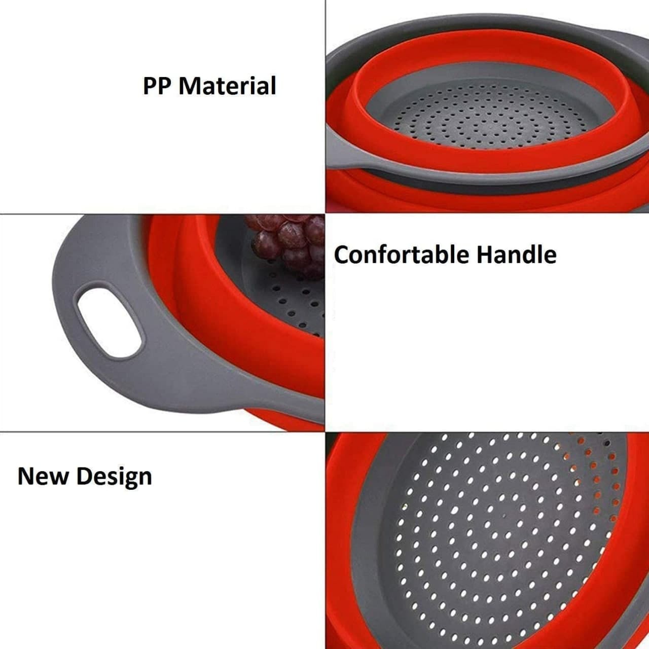 SMALL SIZE (1 PCS ) FOLDABLE SILICONE ROUND FOOD STRAINER